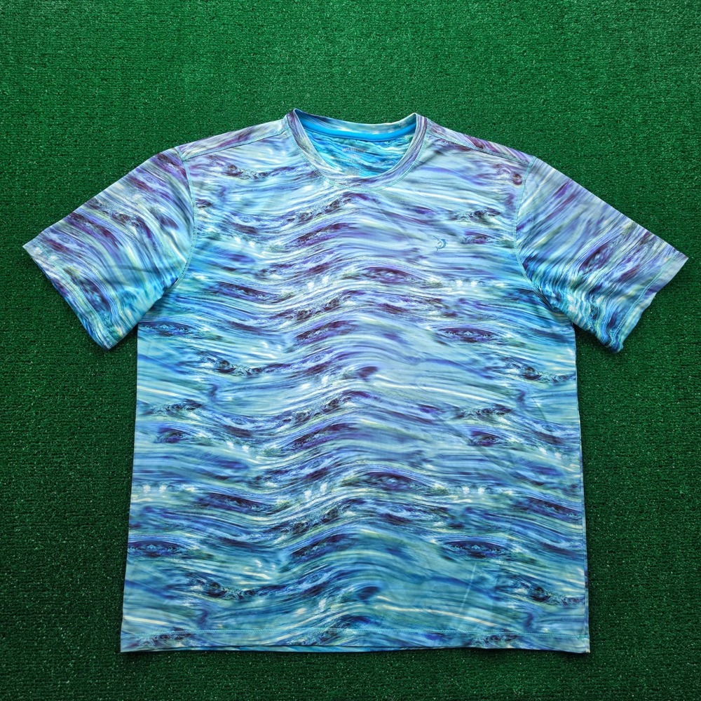 Reel Legends Freeline Ocean Ripple Camo Performance Fishing Shirt Mens Large